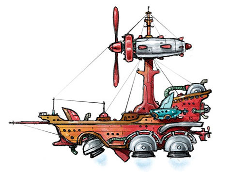development sketch for the space galleon 4