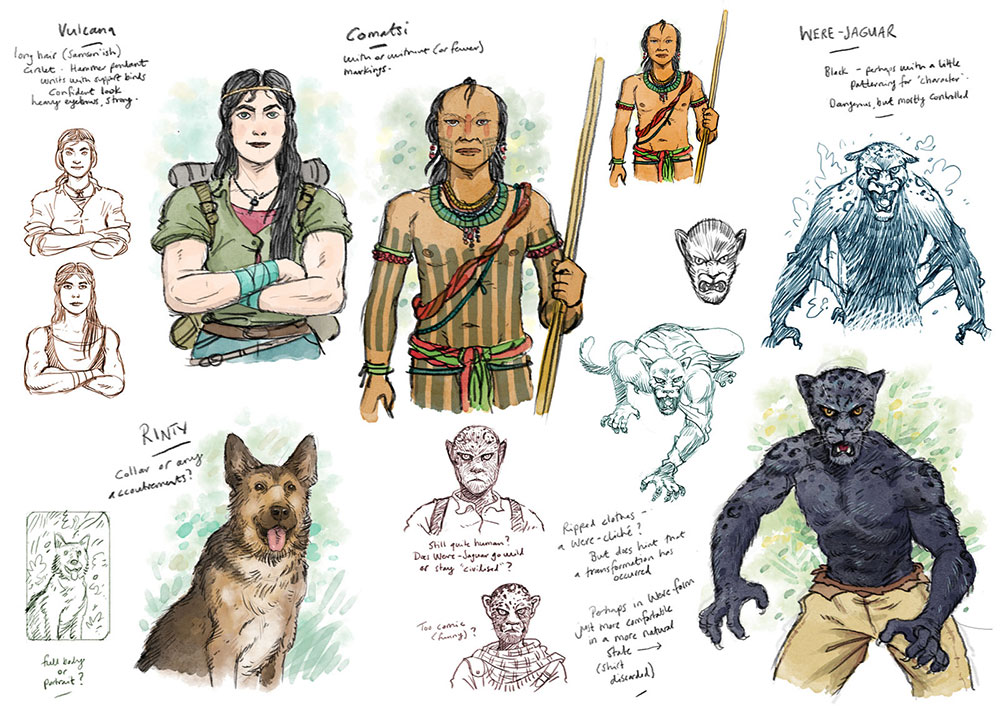 roughs for Lost Expedition expansion characters